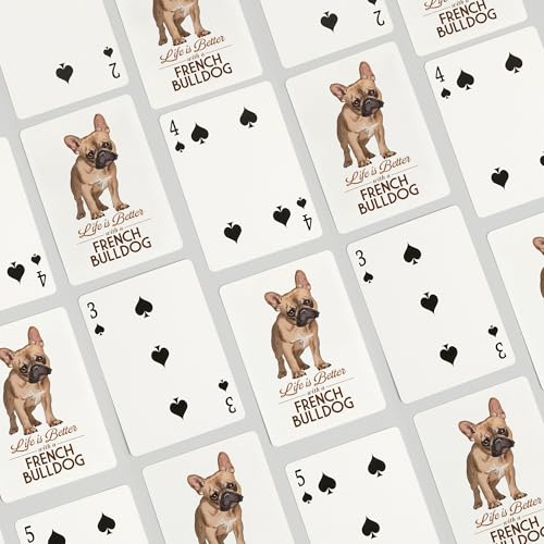 Baraja de Poker French Bulldog, 52 cartas, diseño tan miniatura 4