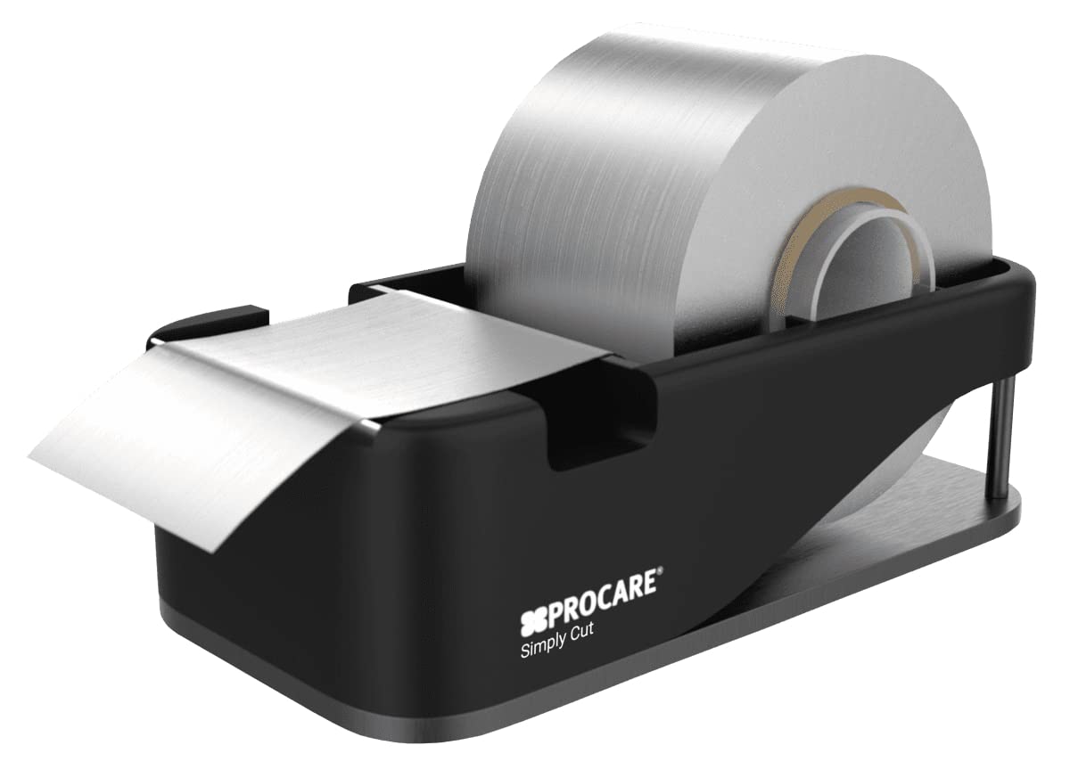Premium Black Simply Cut Dispenser - Hair Foil Dispenser and Cutter up to 1000m Rolls, Easy to Use with Safety Blade for Accurate Foil Cutting