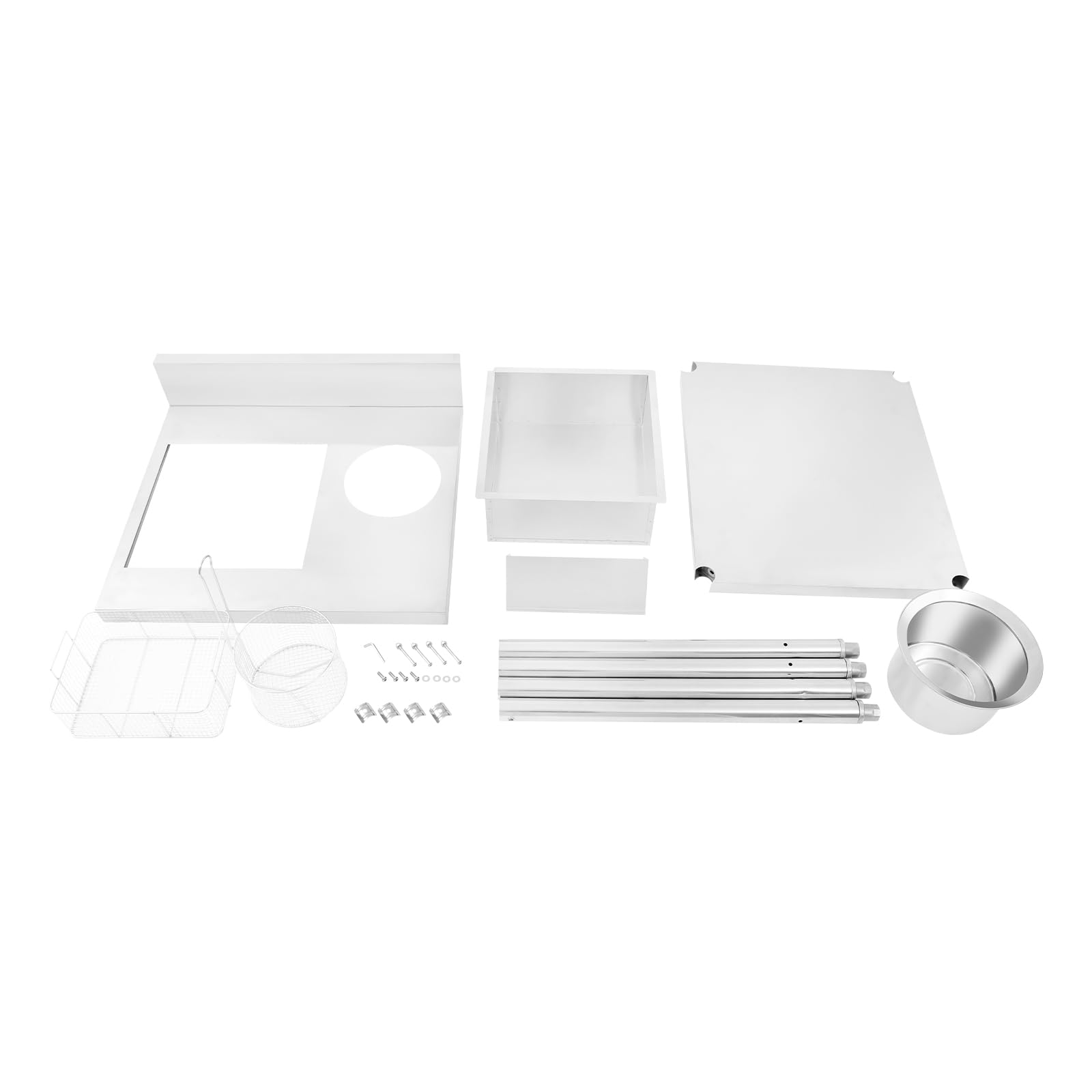 Panierisch Breeding Table Piano di lavoro commerciale impanatura di pollo fritto in acciaio inox con contenitore e cestino per ristoranti di pollo ristoranti fast food hotel