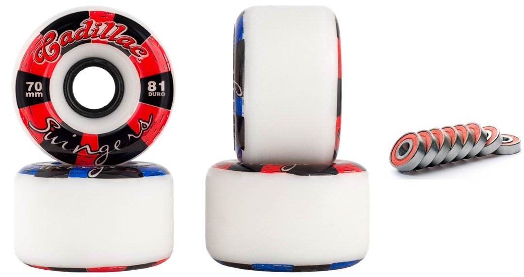 Cadillac Swingers 70mm 81a Longboard Wheels Set Of 4 Bearings
