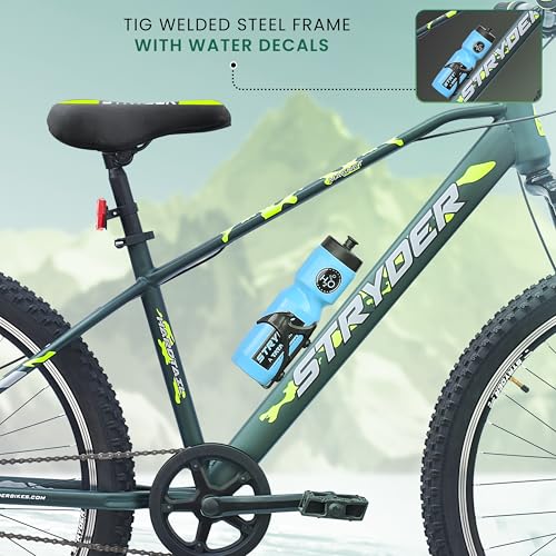 Image of Stryder 27.5T Magnet Mountain Cycle for Men & Women with Front Suspension and Dual Disc Brake | Single Speed Cycle - Ideal for 12+ Years (Frame: 17.5 Inches) (Forest Green::Green)