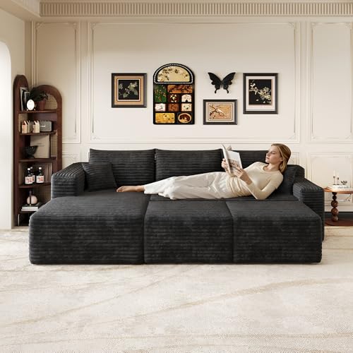 Luscriate Sofá cama moderno de pana modular