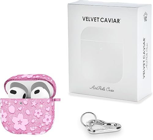 Miniatura 45 de VELVET CAVIAR Funda compatible con AirPods 4 con llavero, bonitas fundas protectoras duras para AirPod de 4ª generación para mujeres, color rosa
