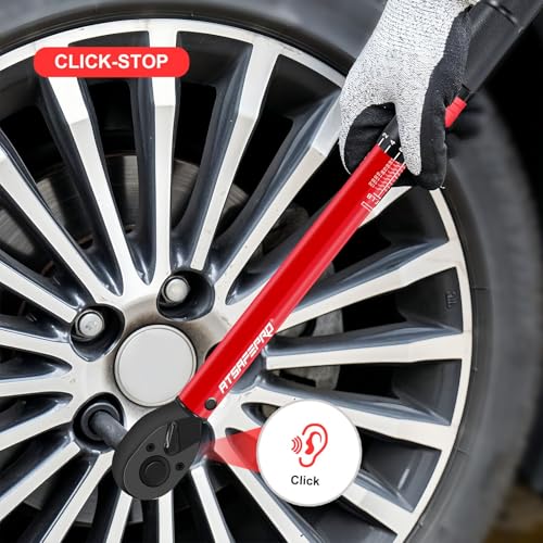 Image of ATsafepro 1 /2-Inch Drive Click Torque Wrench,10-170FT.LB /13.6-230.5N /M & Dual-Direction, 72-Tooth Dual Range Scales Torque Wrench 1 /2 Drive,Easy Use for Motorcycle,Car,etc