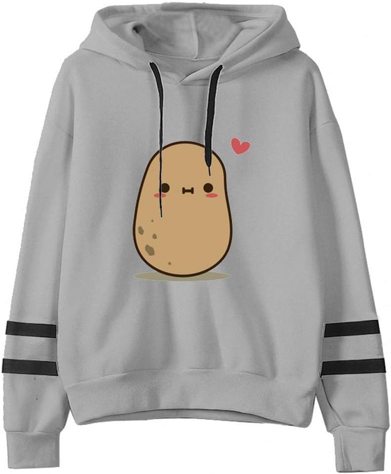 LUCAMORE Womens Girls Solid Long Sleeve Hoodie Yellow Hooded Sweatshirt Pullover Tops Blouse with Pocket