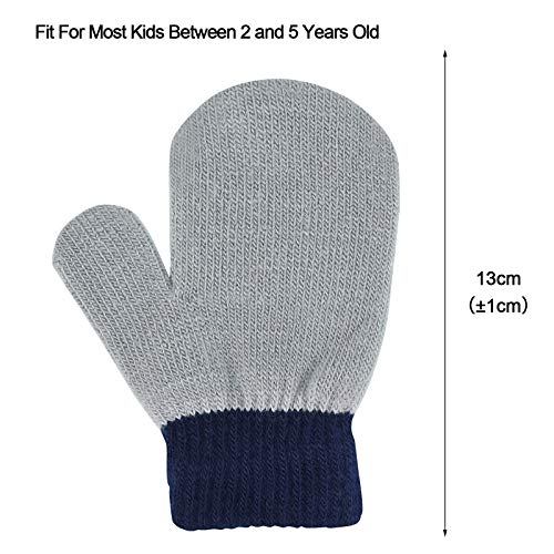 MENOLY 4 Pairs Toddler Magic Stretch Mittens Winter Warm Kids Knit Gloves for Little Girls Boys 4 colors