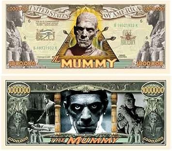 American Art Classics Mummy Million Dollar Bill with Bill Protector