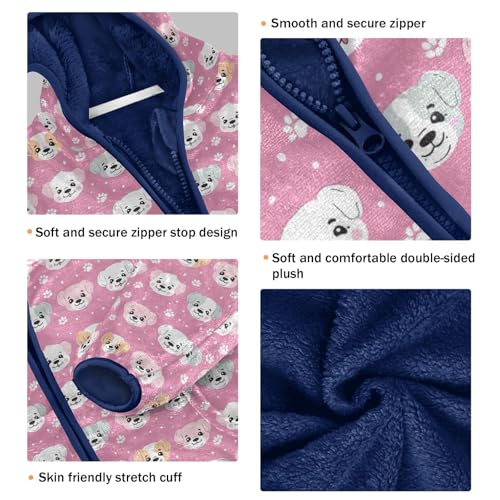 Cute Dog Puppy Boys Fleece Coat,Children's Zip-Up Hoodie Jacket,Baby Warm Fashion Outerwear 3-10T,A1134733