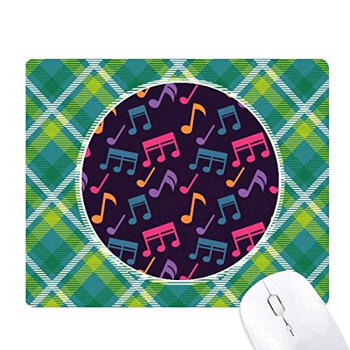 Tapis de souris notes de musique à grille pixel verte et design noir
