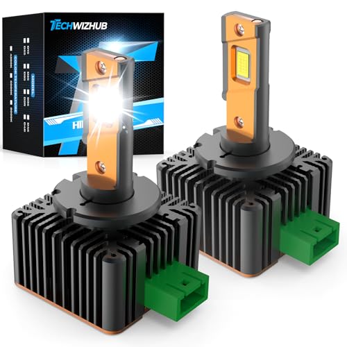 TechWizHub D3S Bulbs Upgraded 800% Super Bright 30000LM 6000K Cool White Replacement 66340 42403 42302 42302C1 for HID Assembly Built-in Fan and Condensate Copper Tubes Plug and Play Pack of 2