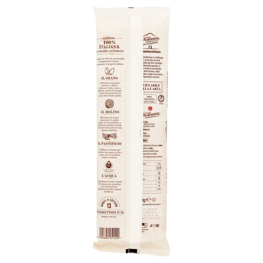 Italian Gourmet Bundle 20x Spaghettoni Vollkorn 500g + Polpa | Italienische Vollkorn Pasta aus Hartweizen | 10kg Vorratspackung