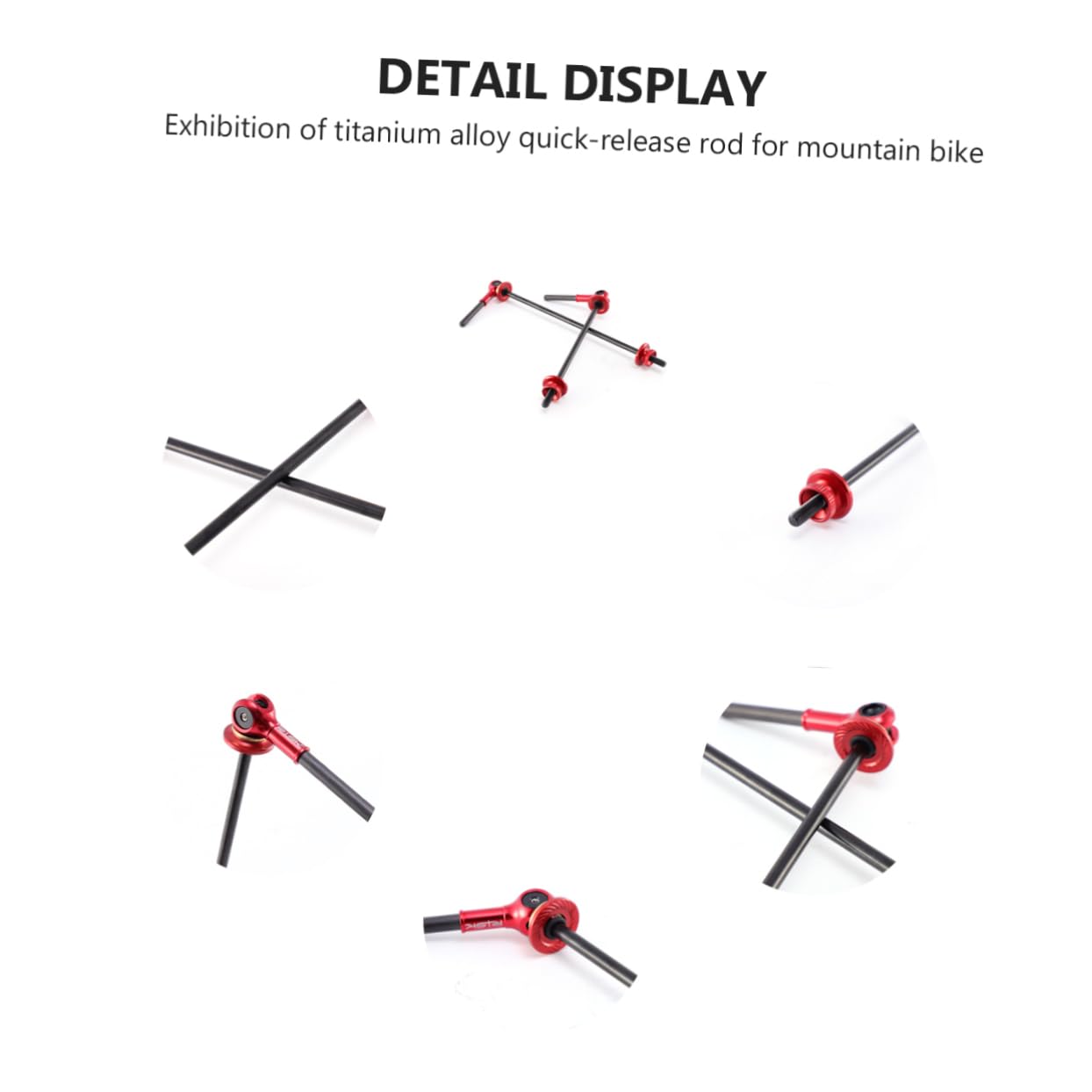 POPETPOP Levier De Déblocage Rapide pour Vélo Tige De Vélo Détachable Broches De VTT Brochettes De Déblocage Rapide en Titane Moyeu De Vélo À Déblocage Rapide Accessoire De VTT Rouge