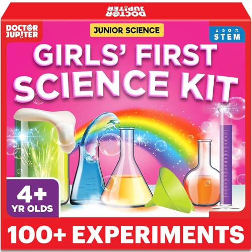 Doctor Jupiter Girls' First Science Kit for Kids Ages 4-5-6-7-8 | Valentine, Birthday Gift Ideas for 4+ Year Old Girls | STEM Toy Kit with 100+ Experiments | Learning & Educational Projects