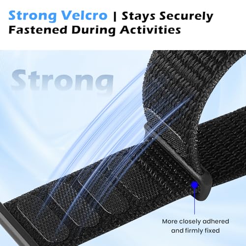 Image of Yeahxing Nylon-Strap Compatible with Amazfit-Helio Loop - Breathable | Lightweight, adjustable fabric strap for all-day wear. Soft, comfortable, replacement strap only.