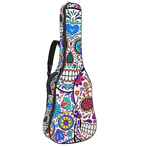 Housse pour guitare acoustique – Crâne bonbon sur fond rouge Housse pour guitare grande taille compatible avec la plupart des tailles de guitare, Multicolore 5., 42.9×16.9×4.7 in, Motif imprimé - Les Beatles, Paul McCartney, John Lennon, RIngo Starr, George Harrison Housse pour guitare acoustique – Crâne bonbon sur fond rouge Housse pour guitare grande taille compatible avec la plupart des tailles de guitare, Multicolore 5., 42.9x16.9x4.7 in, Motif imprimé