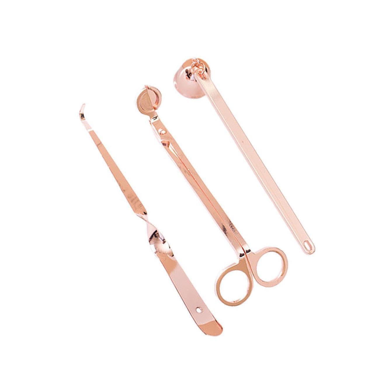 ALCXAZS Premium Candle Extinguisher Set Sleek Snuffer Wick Trimmer and Dipper Accessories Home, Rose Gold