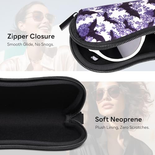Image of Sunglasses Case with Belt Clip, Ultra Light Neoprene Zipper Soft Padded Glasses Case for Women Men