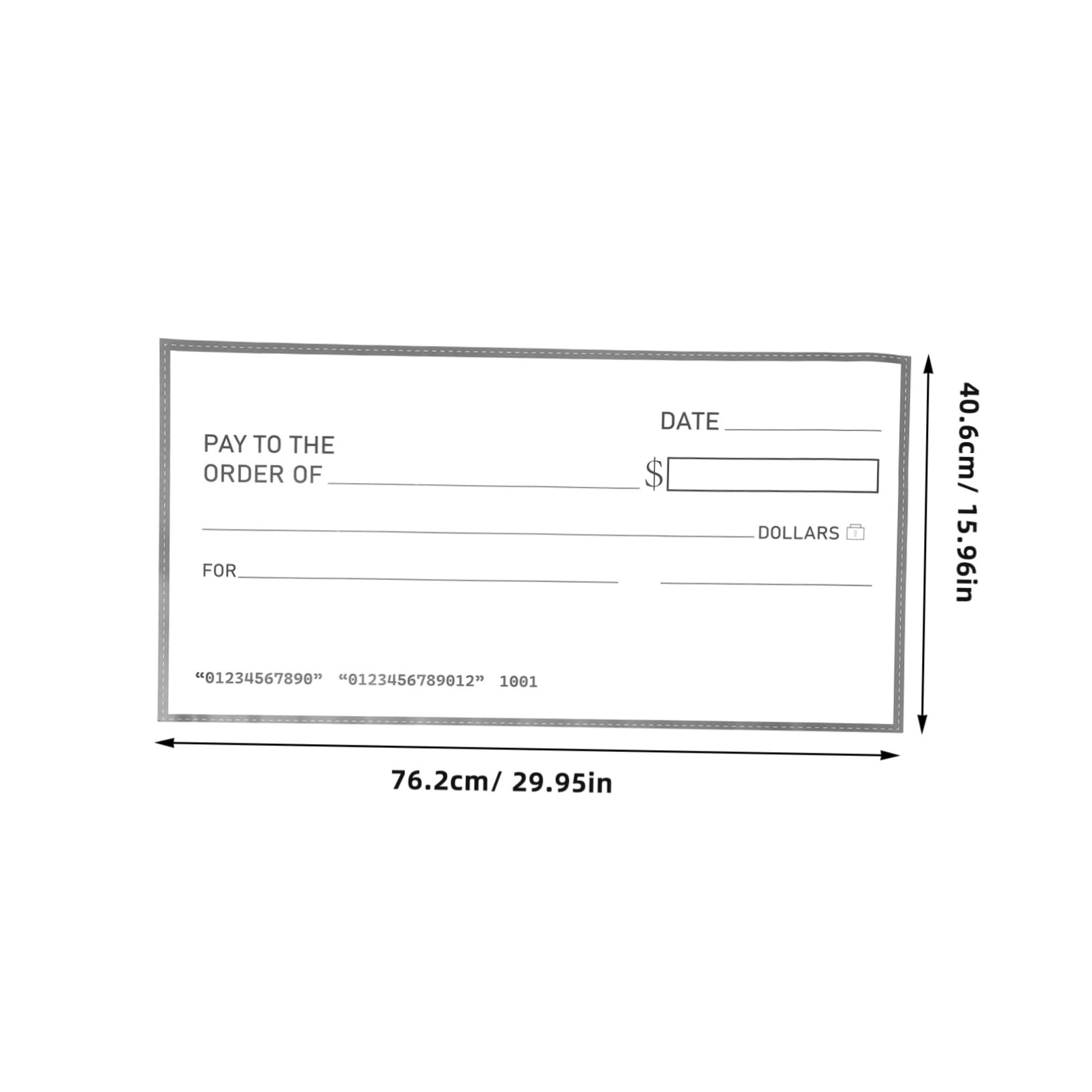 Uonlytech Faux Chèque Gros Chèques De Présentation Chèque Géant Gros Chèques Pour Les Présentations Panneau Effaçable à Sec Réutilisable Chèque Surdimensionné Papier Couché 300g Blanche