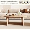 Honyee Modern Oval Coffee Table, Small Coffee Tables for Living Room - Oak Wood Top with Solid Legs, Wooden Center Table Easy Assembly for Living Room &Bedroom,Office, Natural
