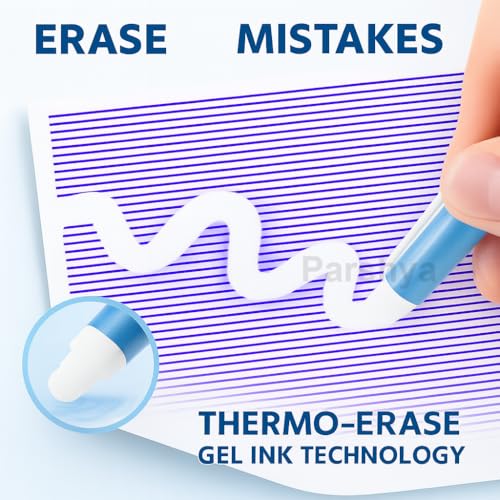 Image of KiddieWorld Princess Pink Dream Erasable Gel Pens Set of 12 | 0.5 mm Fine Tip Blue Ink | Heat Erase Technology | Cute Stationery for Kids Students School Exams