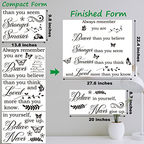 4 Sheets Vinyl Wall Quotes Stickers Peel And Stick Inspirational Attitude Motivation Ability Saying Home Wall Decals Murals For School Classroom Office Home Living Room Bedroom Bathroom Teen Wall Decal #TOP1