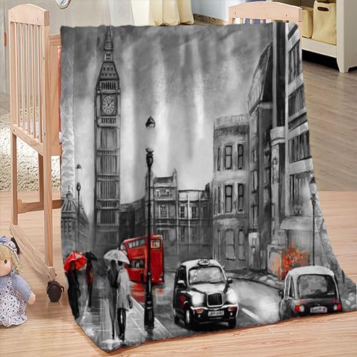 YBRAVO Coperta 130x150 cm Impressioni di Londra