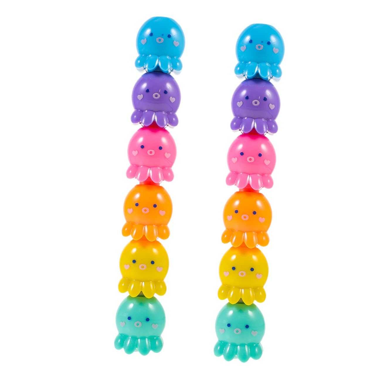 Angoily 2 Set Evidenziatori Mini Impilabili di Polpo Penne Fluorescenti Colorate per Studenti e Cancelleria Scuola e Ufficio Design Interattivo e Colori Vivaci