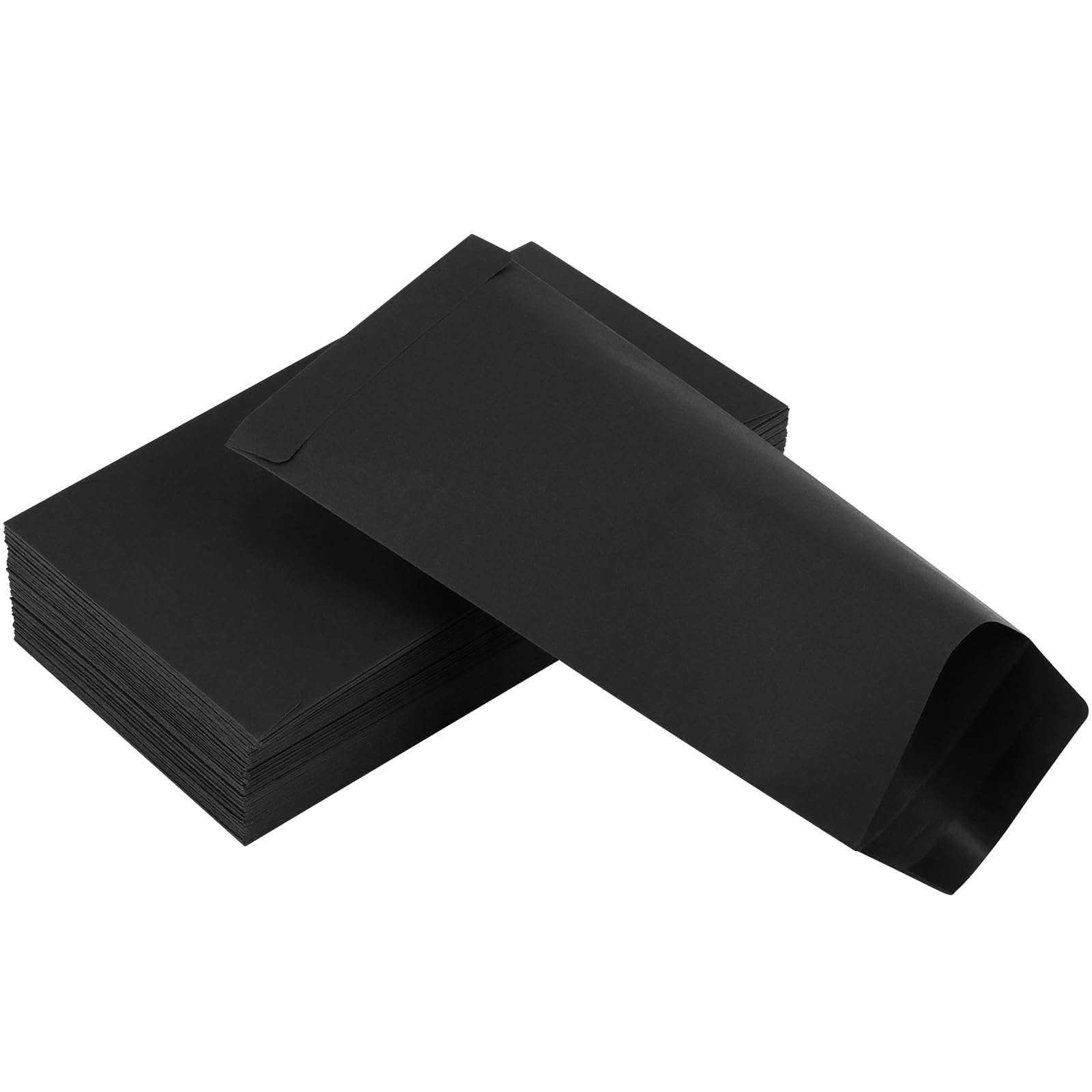 JEUIHAU 200 petites enveloppes noires en papier kraft 3,5 x 6,5 pouces mini enveloppes de graines