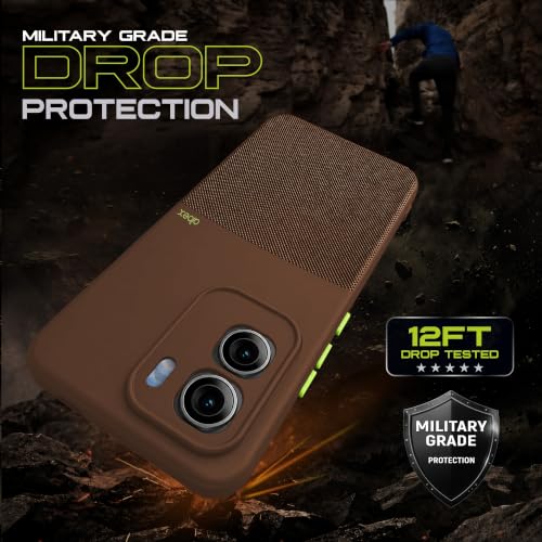 Image of AIBEX Premium Back Cover Case Compatible for Vivo T5 Pro 5G | Scratch & Drop Tested Shockproof Matte Texture Case with Soft Microfibre Lining | Slim Fit Cover with Anti-Scratch Finish - Brown
