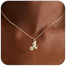 Dainty Initial Necklace for Women- 14K Gold Plated Tiny Cute Letter Pendant with Heart Custom Monogra Necklace, Birthday Gifts for Women Jewelry