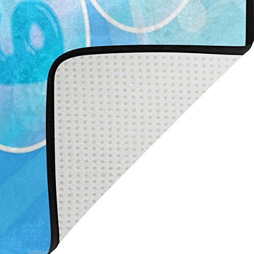 Welllee Area Rug,Underwater Marine Hopscotch Game Floor Rug Non-Slip Doormat For Living Dining Dorm Room Bedroom Decor 60X39 Inch #TOP2