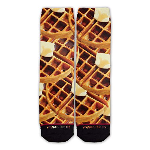Function - Waffles and Syrup Breakfast Fashion Socks Food Bacon Eggs Pancake Butter Chicken Gravy Soul