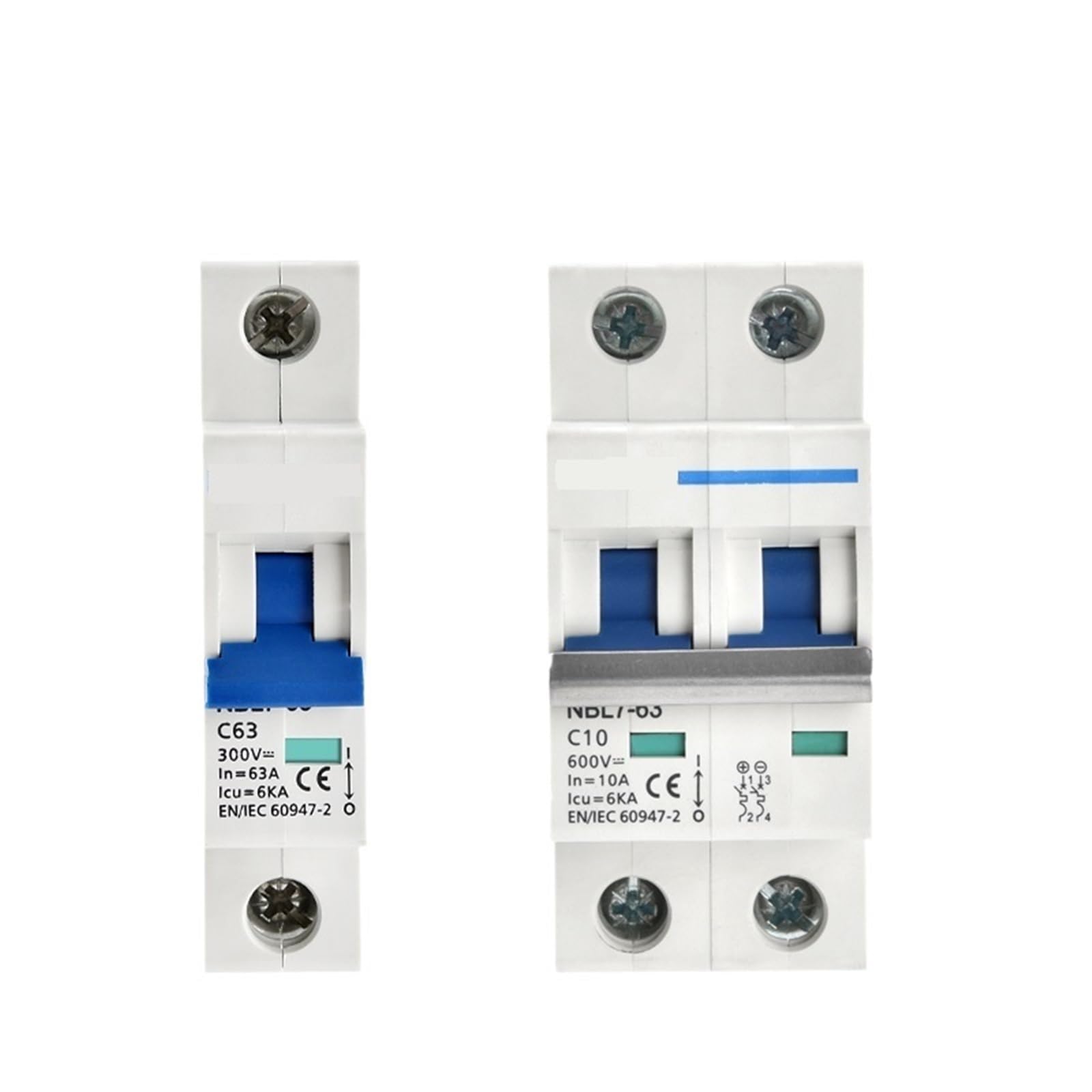VSPPJYFG NBL7-63 DC MCB 1P 2P 300V 600V 1000V 63A 6kA Solar PV C Curve Switch Mini Circuit Breaker 1Pcs(25 V,1P 300VDC)