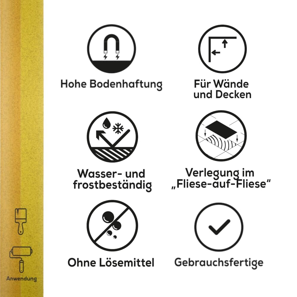Quarzgrundierung Haftgrund Beton & Fliesen 7 kg – Quarzgrund für Innen & Außen, Putzgrund mit Quarzsand auf schwierigen Untergründen – Gebrauchsfertige Grundierung für Beton, Fliesen, Putz