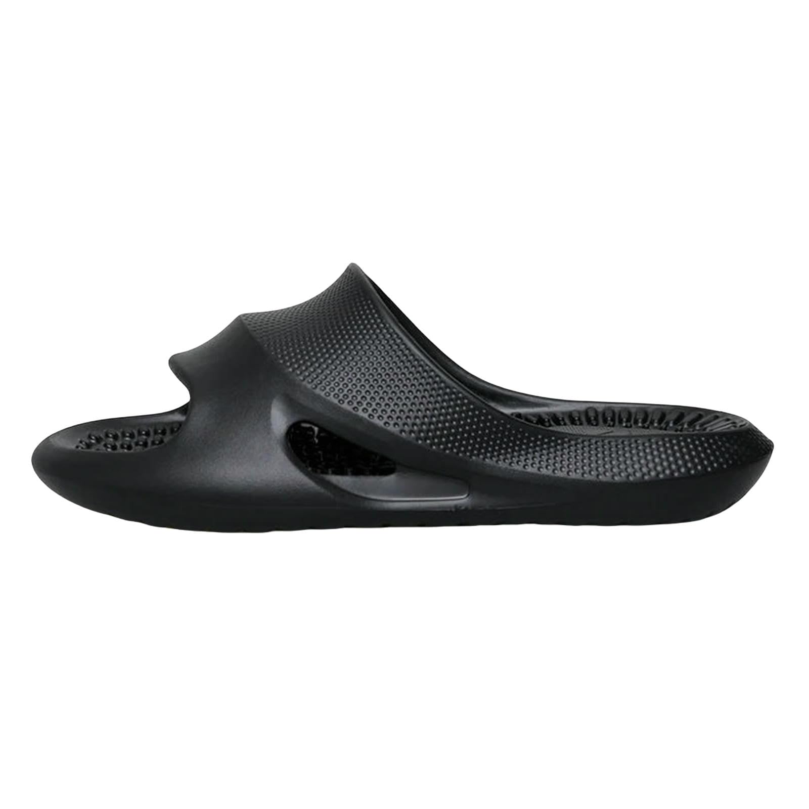 Claquette Hommes Chaussures De Douche Intérieure Pantoufles Pantoufles-noir-38-39 (eu-39 5) Longueur du Pied 9,84 "
