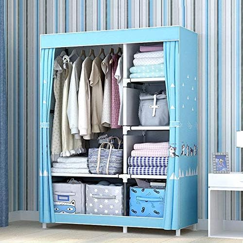 Oxford Cloth Wardrobe Layer Cabinet Steel Frame Assembly Closet Economy
