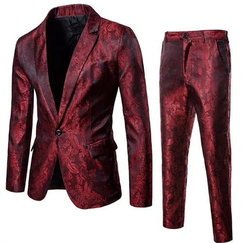 Men Classic Suit 2 Piece Set Spring and Summer Male Dance Party2