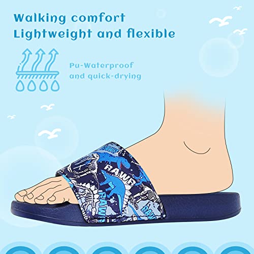 Image of WateLves Girls & Boys Slide Sandals Kids Summer Slippers Slip On for Outdoor Beach Pool Shower (Little Kid /Big Kid)