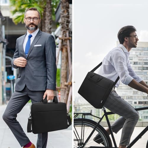 Image of TECOOL 14 15.6 16 17.3 inch Laptop Bag Waterproof Briefcase Shoulder Bag Shockproof Messenger Bag with Padded Shoulder Strap