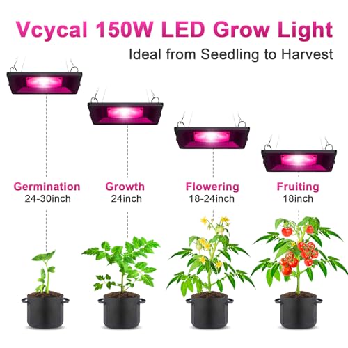 Image of Waterproof Plant Light, 150W Outdoor Grow Lights, Full Spectrum LED Grow Light, Height Adjustable, Silent, Heat Dissipation, for Indoor Outdoor Plant Seedling Growing Blooming Fruiting