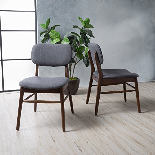 Christopher Knight Home Colette Fabric Dining Chairs, 2-Pcs Set, Charcoal #TOP26