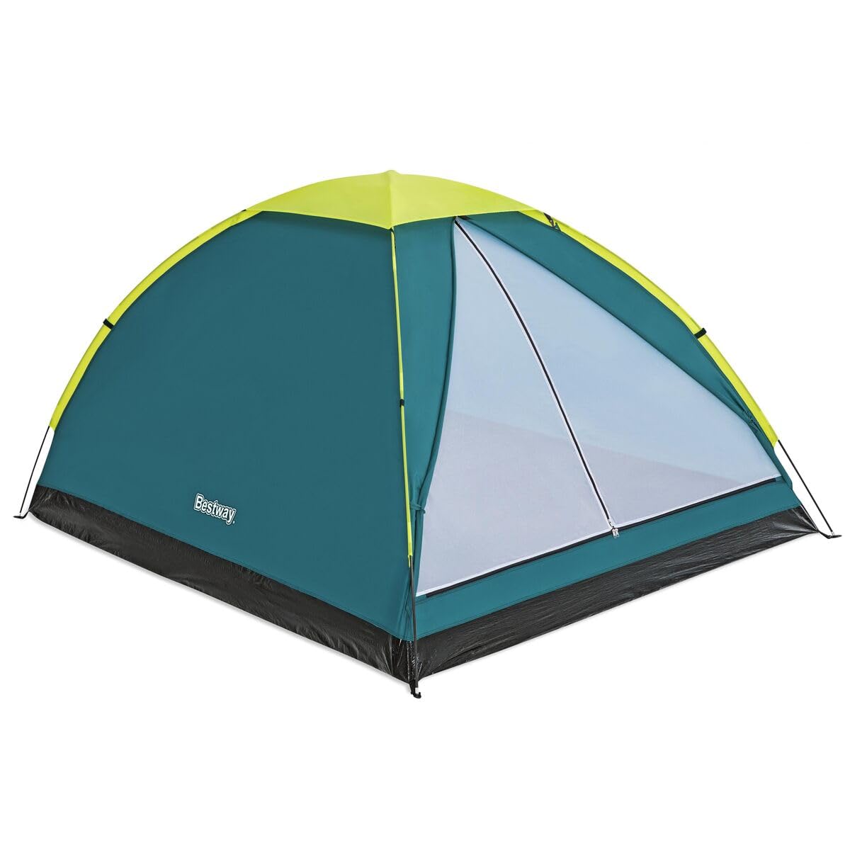 Bestway 4-Personen-Zelt Wander Dome, 200 x 240 x 135 cm, Wasserdichtes PU-beschichtetes Polyester, Fiberglas-Stangen, Insektennetz, Innentasche, Bodenschutz, 8 Heringe, Tragetasche