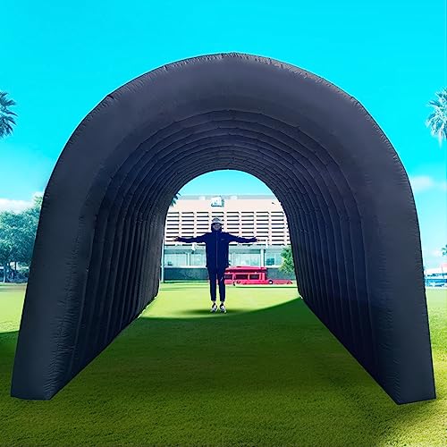 Image of OZIS 16FT Inflatable Tunnel Entrance Sports with Installed Blower Inflatable Football Tunnel Tent Inflatable Entryway for Business Advertising Event Exhibition Promotion(Black,16x10x10ft)