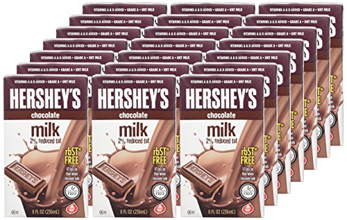 Hershey's chocolate flavored milk , 21- 8 Ounce Aseptic Boxes