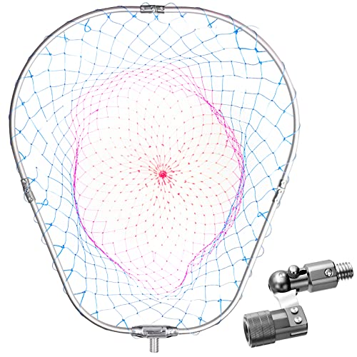 SANLIKE ランディングネット タモジョイント アルミ製 大型タモ網 折りたたみ ナイロンネット 超軽量 オーバルフレーム Sサイズ タモ枠37×40cm ネットジョイント ガンメタ色