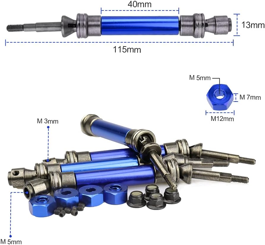 Buy 4Pcs 1:10 RC Car Drive Shaft Front 