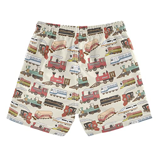 Cartoon Steam Trains Vintage Boys Swim Trunks Toddler Boy Swim Board Shorts Swimwear Kids Beach Swimsuit Bathing Suits2