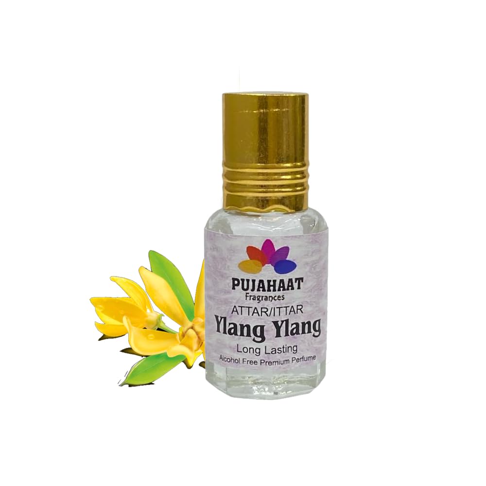 Pujahaat Premium Alcohol-Free Attar | Ittar 6ml, Long-Lasting Travel Size Roll-On, Best Blended Floral Attar Fragrance - Ylang Ylang-image-36