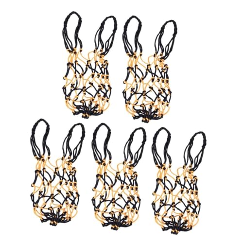 BESPORTBLE 5pcs Drawstring Net Bag for Sports Basketball Soccer Storage Nylon Mesh Carriers