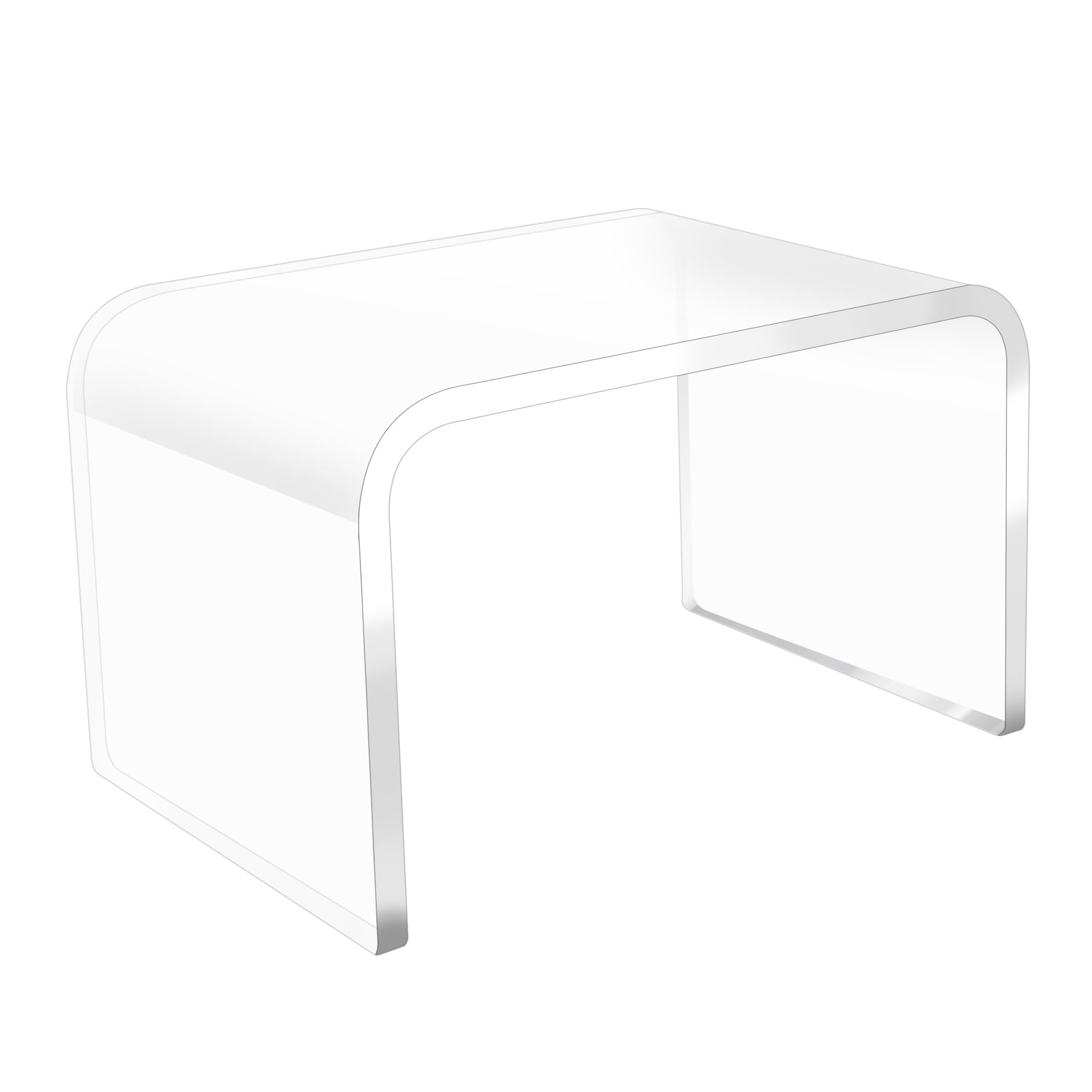 Jusalpha Wytrzymały akrylowy stołek prysznicowy, 25 cm, przezroczyste akrylowe stojaki do ekspozycji o grubości 2/12.7 cm, nośność 90 kg, stojak wystawowy, podnóżek, stołek prysznicowy do golenia nóg,